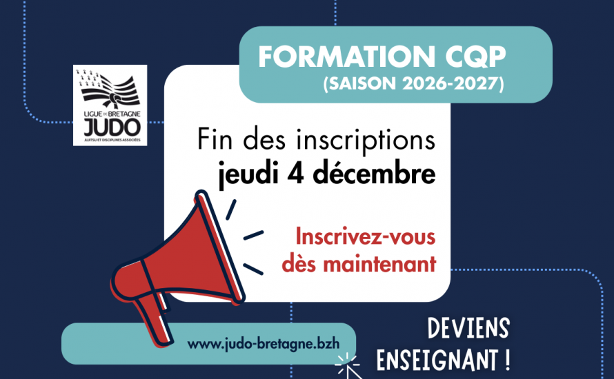 Fin des inscriptions CQP - jeudi 4 décembre